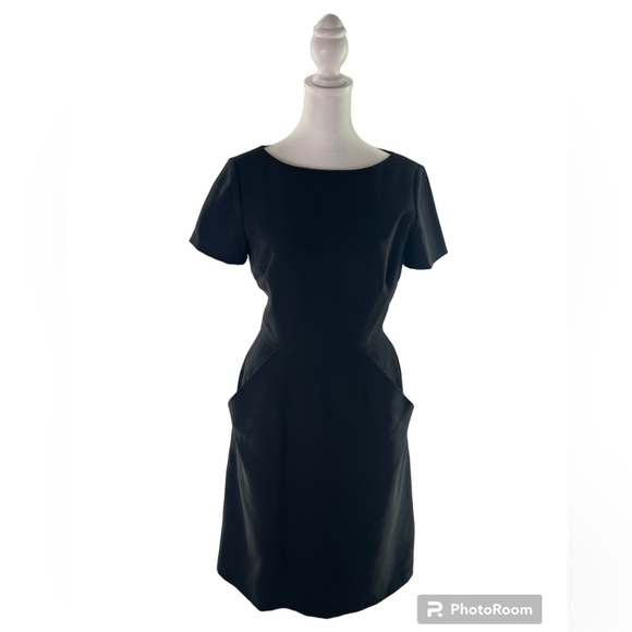 Tahari Fit & Flare Short Sleeve Dress with Side Pockets - Picture 1 of 10